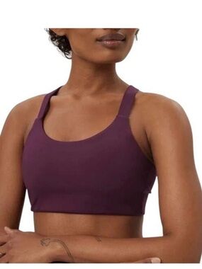 Girlfriend Collective Lou Deep V-Back Sports Bra in‎ Plum XXL NWOT